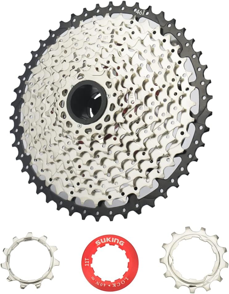 Cassette 11 Vitesses 11-25T/11-28T/11-32T/11-36T/11-40T/11-42T/11-46T/11-50T/11-52T Compatible avec Shimano Sram Sunrace, Convient pour VTT, vélo de Route (Poids léger)