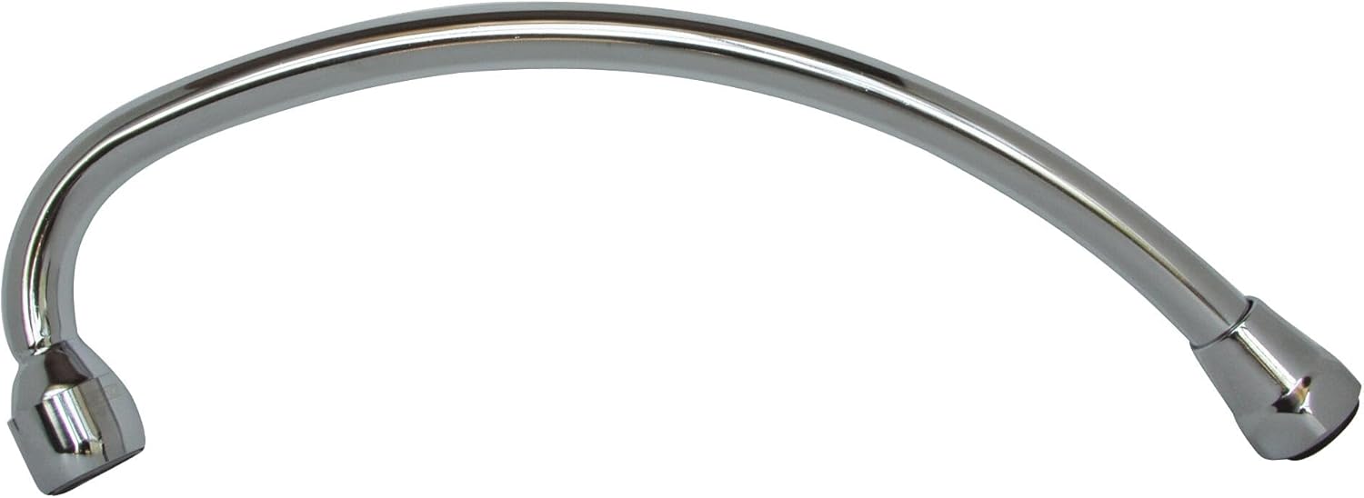 , Bec col de cygne chromé 150 mm avec écrou 20/27, hauteur 190 mm, saillie 140 mm, hauteur sous bec 130 mm, aérateur femelle 22/100, insertion 18 mm