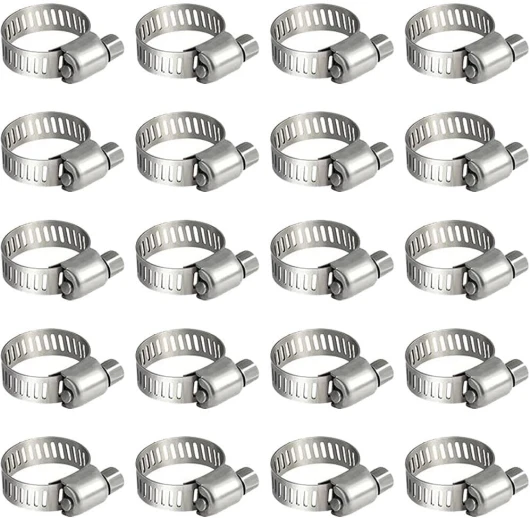 Litensh Lot de 20 colliers de serrage en acier inoxydable - Colliers de serrage pour tuyau de carburant - Pour plomberie automobile, piscine, voiture, étang et jardin (6-12 mm) 6-12MM, 20PCS