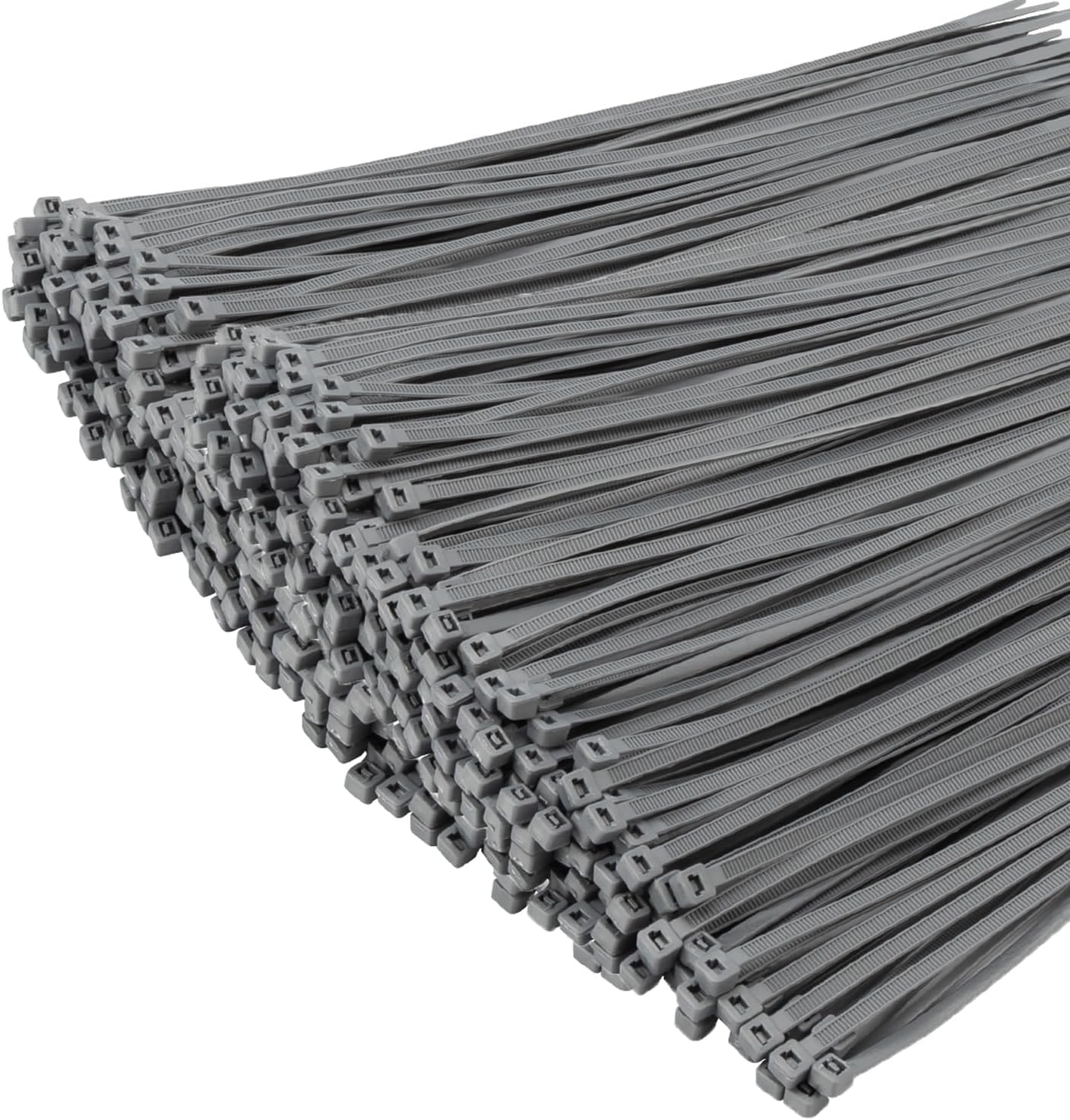 1000 pièces Colliers de Serrage professionnelles, Gris-200mm x 4.8mm, Autobloquant, Attache Câble Résistant aux UV, Idéale pour l'intérieur et l'extérieur 200mm x 4.8mm Gris