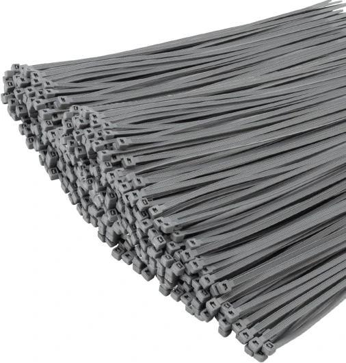 1000 pièces Colliers de Serrage professionnelles, Gris-200mm x 4.8mm, Autobloquant, Attache Câble Résistant aux UV, Idéale pour l'intérieur et l'extérieur 200mm x 4.8mm Gris