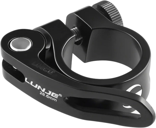 Collier de Selle de Vélo 25,4mm 28,6mm 31,8mm 34,9mm Pince Clip de Tube Siège Fixation Serrage pour Tige de Selle VTT Vélo de Route 02 Noir 31,8 mm