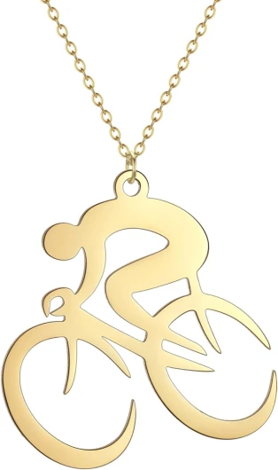 IOETSEUT Colliers pour Hommes Gothique Vélo Collier Vélo Pendentif Cycliste Collier délicat Cadeau de Voyage Vélo Amant Cadeau pour Les Femmes Hommes Le Cadeau