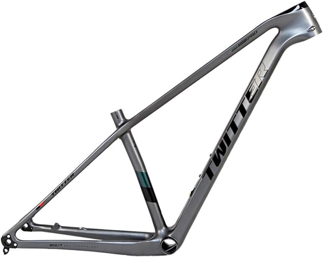 ZJIEDB VTT Cadre Semi-Rigide 29 Pouces XC Cyclocross Vélos 15/17/19 Pouces Fibre de Carbone Frein à Disque Rigide Axe traversant 12 x 148 mm (Gris foncé, 29 15") 29*15" Dark Gray