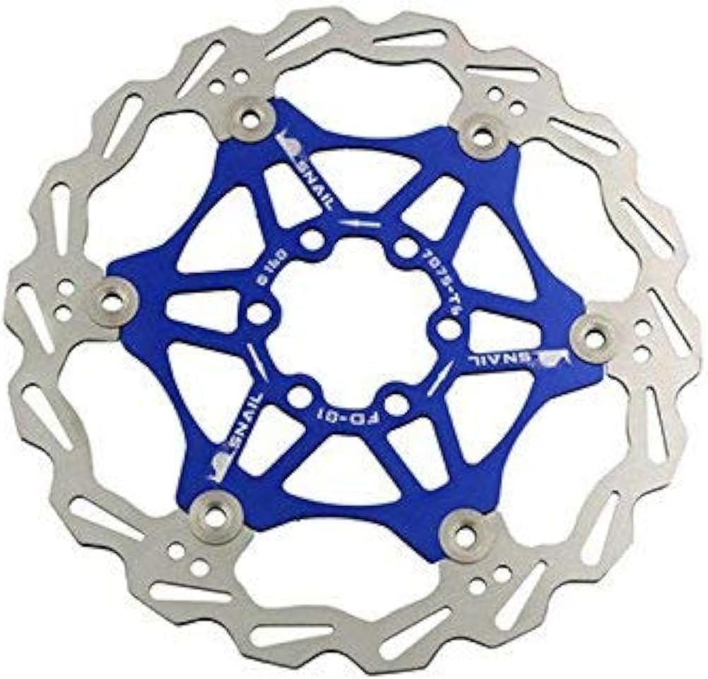 Snail Disque de frein flottant pour vélo, VTT, 160 mm (bleu)