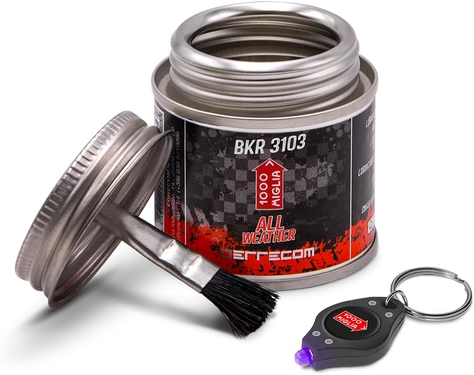 1000 Miglia BKR 3103 Lubrifiant pour Chaîne Vélo All Weather - 60 ml, pour Toutes les Saisons et Conditions Météorologiques, Pot All-In-One avec Pinceau Inclus 1 - Lubr - All Weather - Pot 60 mL