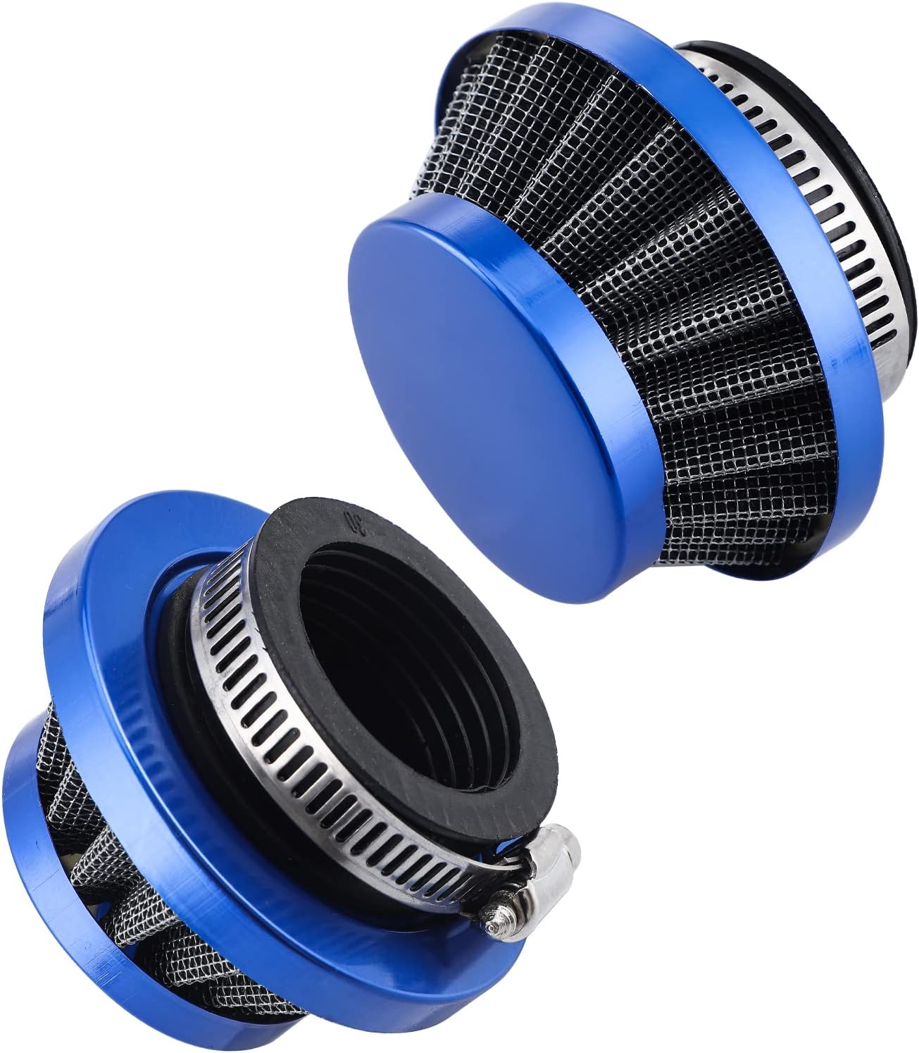 Filtre à Air de 35mm - Filtre à Air d'admission Afin de Fournir de L'air pur à L'intérieur pour 50ccm/70ccm/90ccm/110ccm/125ccm Tout-terrain, VTT, Quad Dirt Pit Bike, Bleu