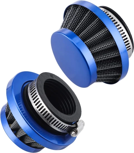 Filtre à Air de 35mm - Filtre à Air d'admission Afin de Fournir de L'air pur à L'intérieur pour 50ccm/70ccm/90ccm/110ccm/125ccm Tout-terrain, VTT, Quad Dirt Pit Bike, Bleu