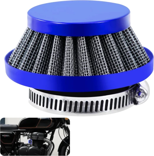 Tunejoy Filtre d'Air Moto 58mm Filtre d'Admission d'Air Moto Remplacement pour ATV la Plupart des Motos Tout-Terrain Quad Dirt Pit Bike 2 Stroke 43cc 47cc 49cc Bleu Bleu 58MM