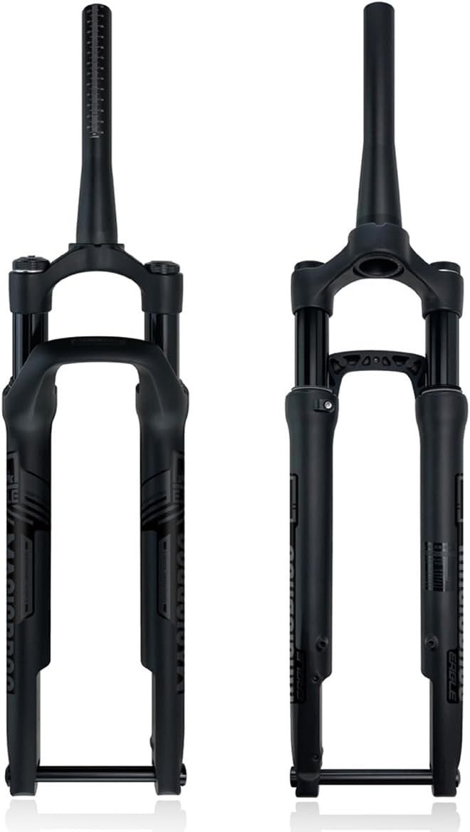 700C Vélo De Route Fourche Suspendue XC Gravel Fourche À Gaz 60 Mm Course Plat Frein À Disque Axe Traversant 12 X 100 Mm Fourches Rigides 1-1/2" Tube Conique Fourche Avant Verrouillage Manuel