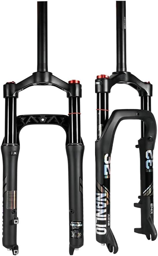 Fourche Avant Fat Bike 20 26 Pouces * 4.0 Pneu Neige Fourche À Suspension De Montagne Voyage 120/130MM VTT Fourche À Air pour Électrique Snow Beach XC/DH 9x135mm QR(20") 20" Straight-manual