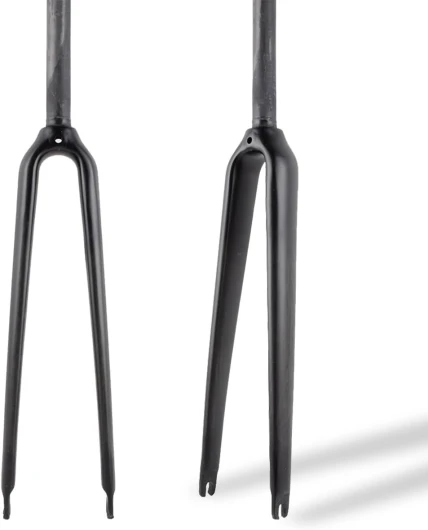 Fourche Rigide en Fibre de Carbone 700C 25,4 mm 1 Pouce Tube Droit Fourche de vélo de Route à dégagement Rapide 9X00mm C Frein Fourche Avant de vélo (Noir Mat, UD)