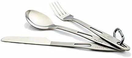 Toaks Slv-02 Titane 3 pièces extérieur Ensemble de couverts Cuillère Fourchette