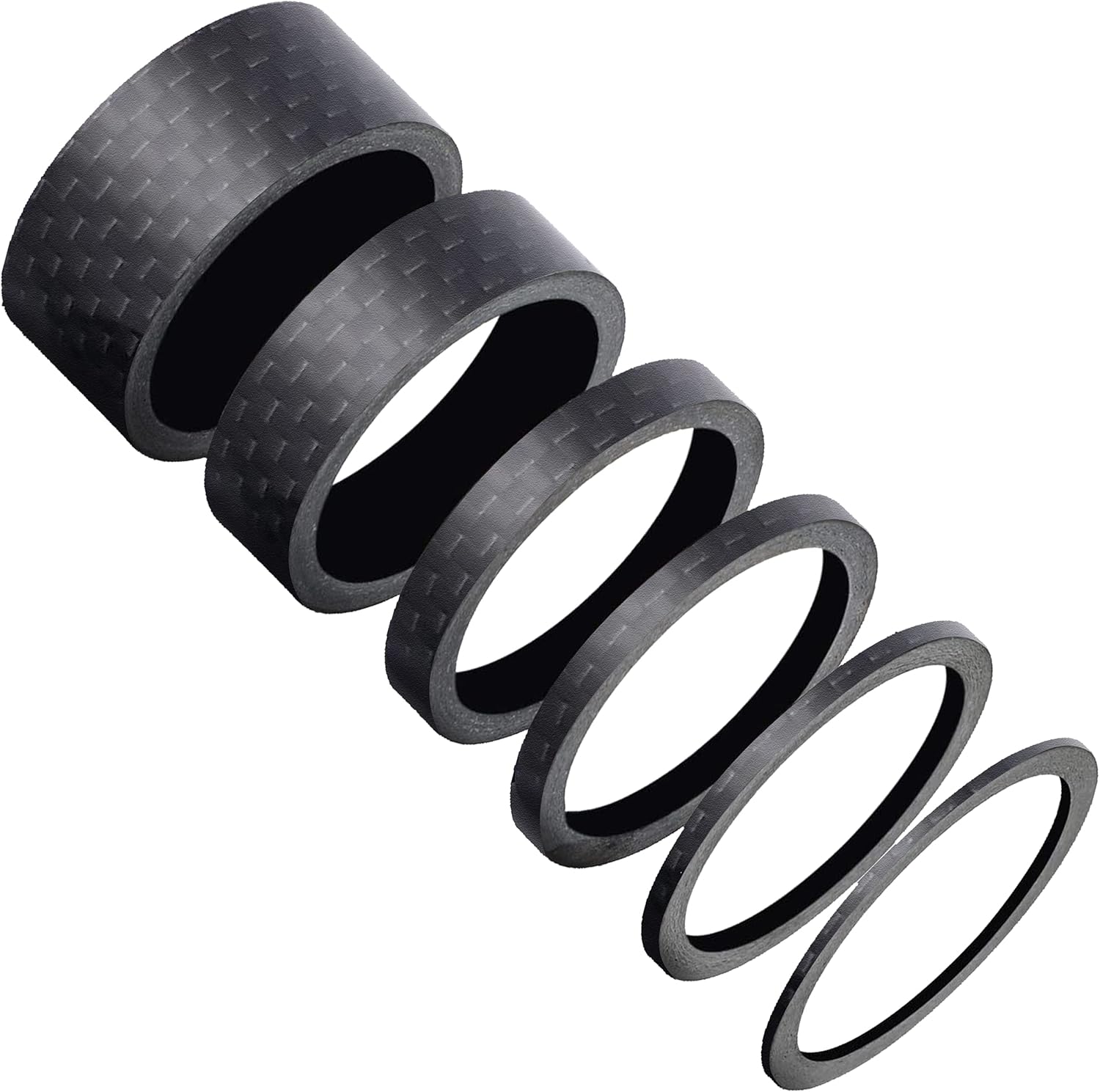 HONGECB Entretoises de Direction de vélo, Entretoise de Fourche de Vélo, Entretoises en Fibre de Carbone, Entretoise de Casque, pour Velo de Route et VTT, 6 pièces