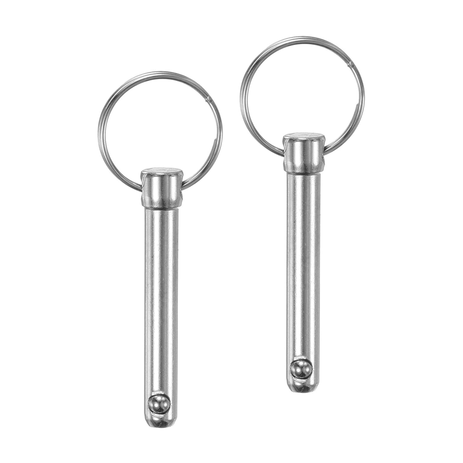 M METERXITY 2 Pcs Goupilles à Dégagement Rapide, 8mm Diamètre, 43mm Longueur d'Utilisation Goupille Supérieure Bimini pour Construction Navale/Bateau, 50mm Long Total en Acier au Carbone