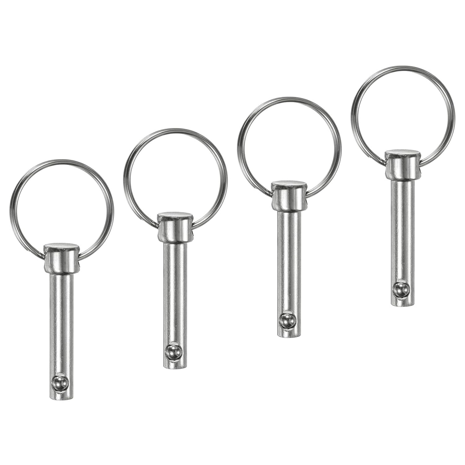 M METERXITY 4 Pcs Goupilles à Dégagement Rapide, 6mm Diamètre, 26mm Longueur d'Utilisation Goupille Supérieure Bimini pour Construction Navale/Bateau, 32mm Long Total en Acier au Carbone