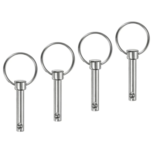 M METERXITY 4 Pcs Goupilles à Dégagement Rapide, 6mm Diamètre, 26mm Longueur d'Utilisation Goupille Supérieure Bimini pour Construction Navale/Bateau, 32mm Long Total en Acier au Carbone