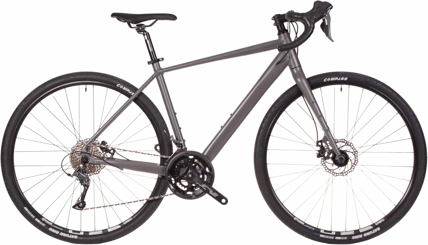 Vélo Gravel en aluminium de route avec Shimano Claris 2 x 8 vitesses 700 x 40c Couleur grise M 540