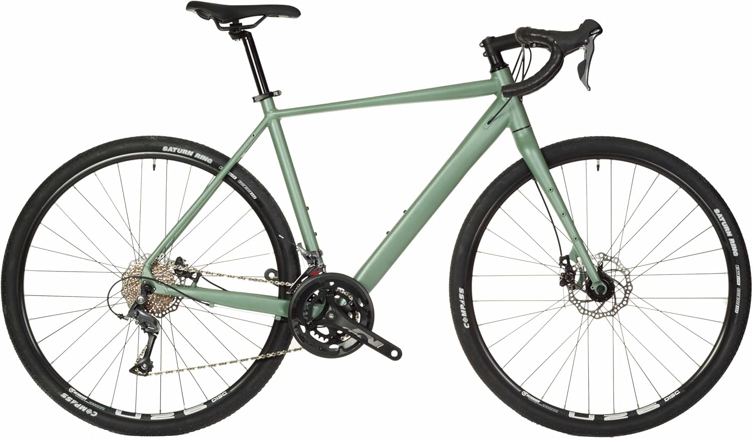 Vélo Gravel en aluminium de route avec Shimano Claris 2 x 8 vitesses 700 x 40c Couleur verte L 560