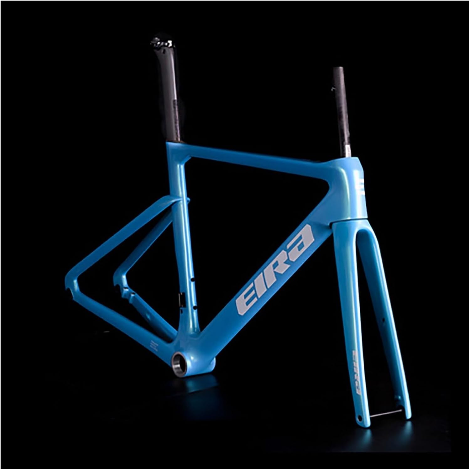 Cadre de vélo de route, cadre de vélo gravel en carbone, cadre de vélo en fibre de carbone avec frein à disque, cadre de vélo de route, cadre léger avec frein à disque, acheminement interne (ble Blue 49cm