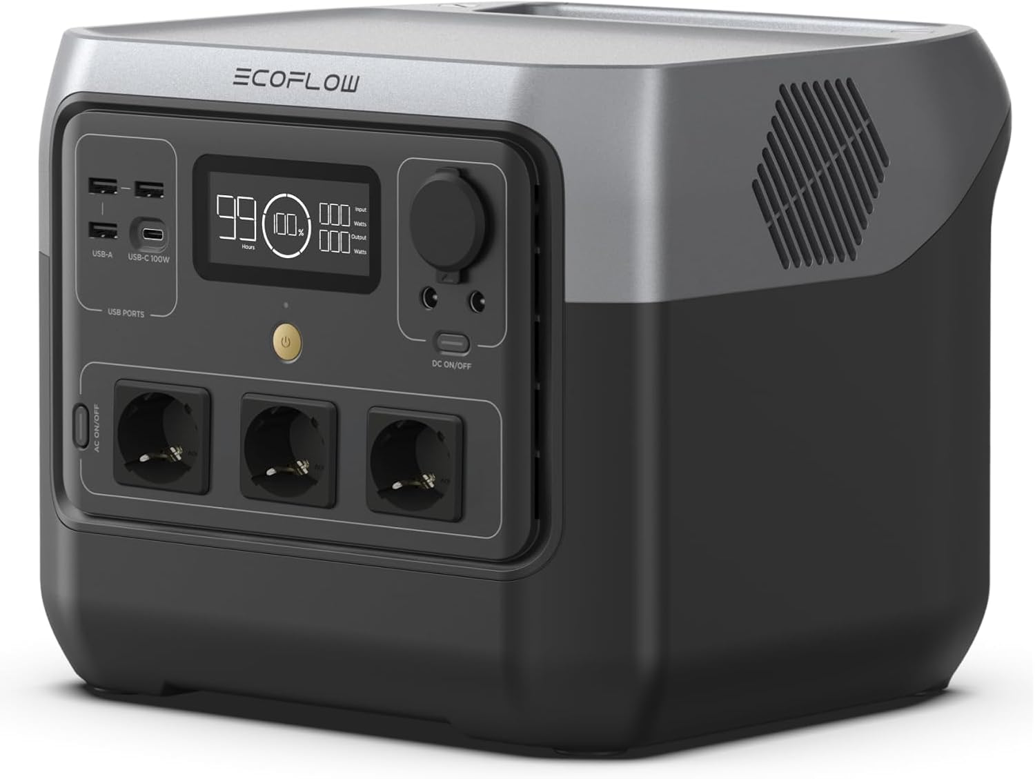 Station électrique portable EF ECOFLOW RIVER 2 Pro, batterie LiFeP04, 768 Wh, charge rapide en 70 min, 3 prises CA de 800 W, générateur solaire pour camping extérieur/camping-cars