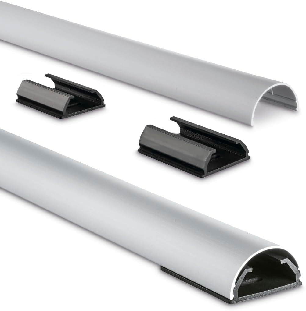 Hama Passe-câbles en alu, Semi-Circulaire, 110 X 3,3 X 1,8 cm, argenté