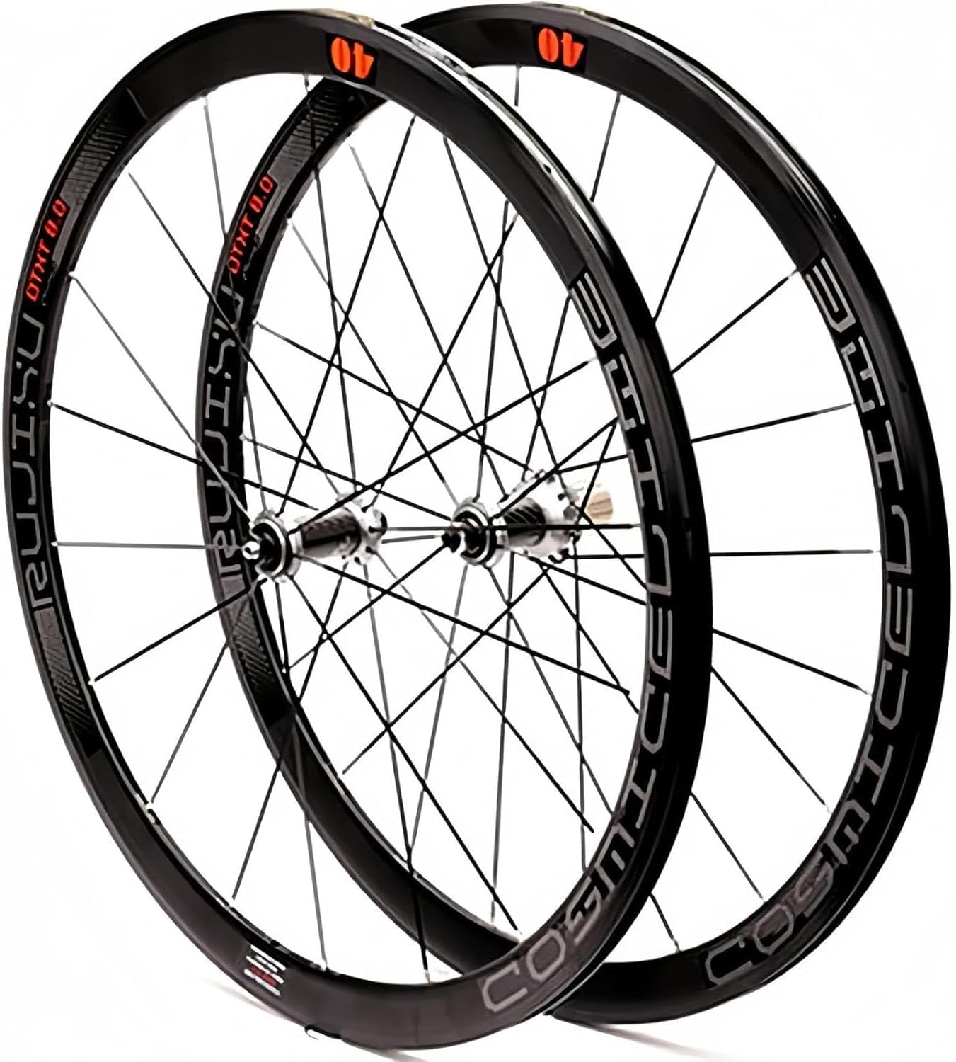 AADDFDD Roues Avant et arrière de vélo de Route en Carbone 700C avec Jante de Frein V/C et roulements scellés Silver