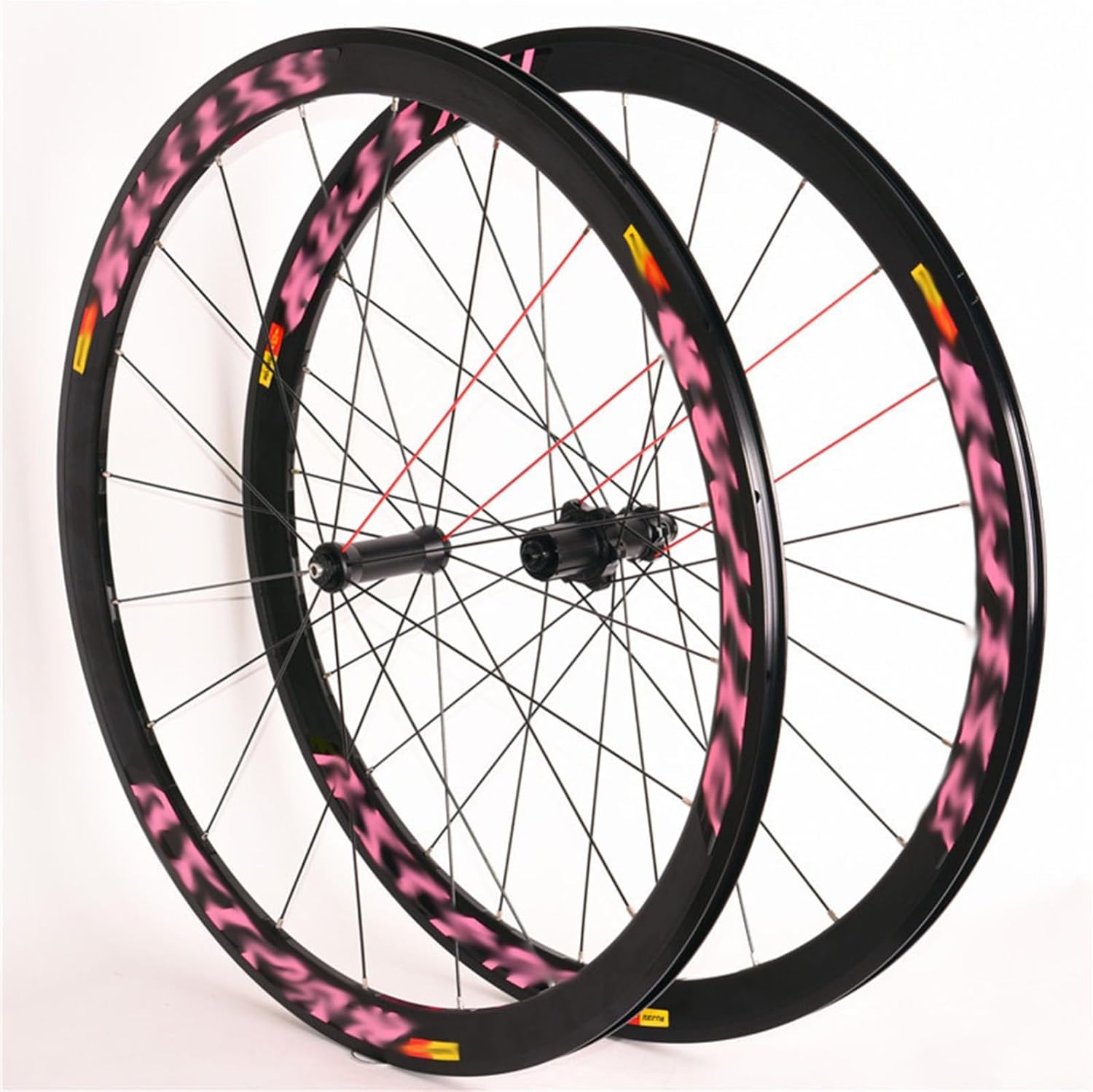 Jeu De Roues De Vélo 700C Carbone V Frein 38Mm De Profondeur Pneu Roues De Vélo De Route en Carbone Roues Avant Arrière Roue De Vélo De Course pour 8 9 10 11 Vitesses Red label 700C