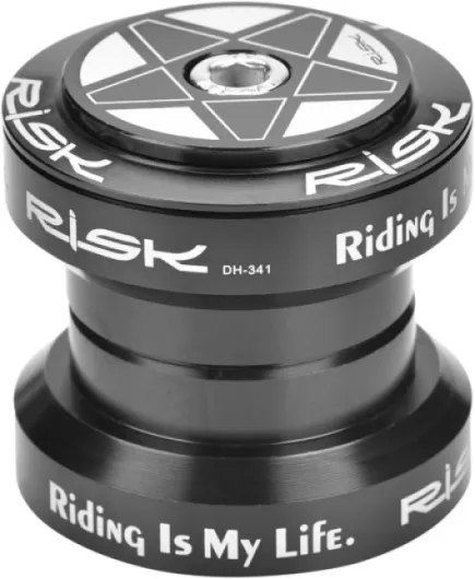 Casque de vélo de l'alliage d'aluminium 34mm pour Le roulement Droit de Fourche de Direction de 28.6mm Noir