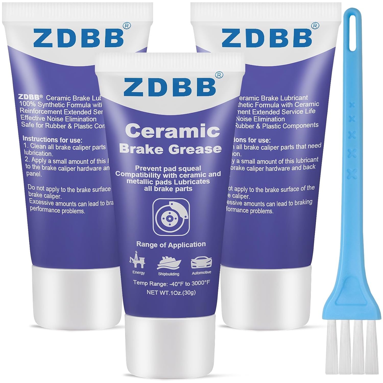 Lubrifiant de frein en céramique, formule synthétique avec renforcement en céramique, durée de vie prolongée, réduction efficace du bruit, sans danger pour les composants en caoutchouc et en Freins céramique 28 g (3 sachets)