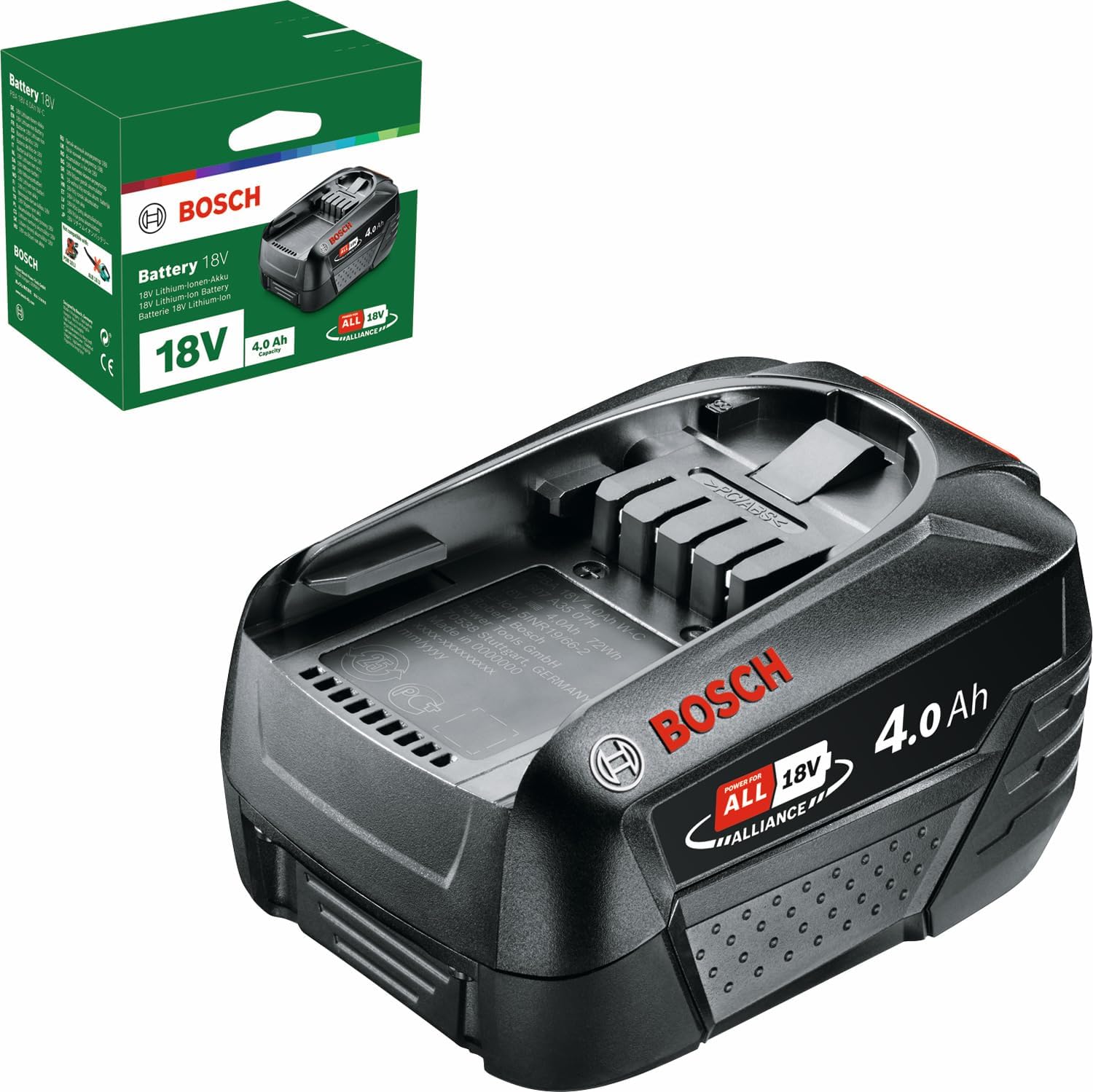 Pack de Batteries PBA 18V 4.0Ah W-C (système 18 Volts, Batterie 4.0Ah, dans Un Carton) 18V - 1x batterie 4.0 Ah