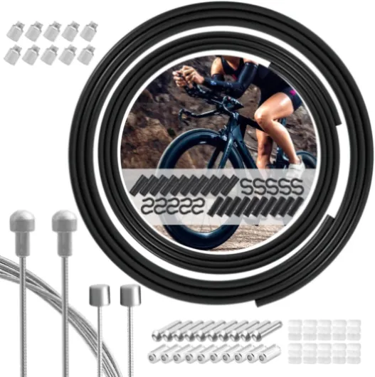 Kit de Remplacement de Câble de Frein/de Manette de Vitesse de Vélo TAPKUA, Boîtier, Accessoires, Kit de Boîtier de Câble de Frein de Vélo Route Noir, 2M, 10 Pièces Noir pour les Vélos de Route