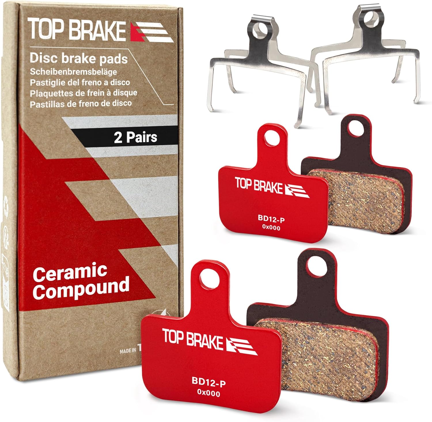 TOP BRAKE Plaquettes de Frein à Disque compatibles avec SRAM Level Ultimate/T/TL/TLM B1 ; Force eTap AXS/Red eTap AXS (Gen.2) - VTT/VTTAE/Gravel/Cross-Country Rouge (VTT) 2 paires