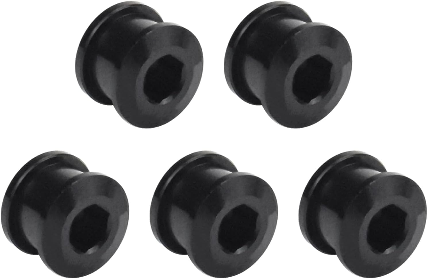 Granvoo 5 Pièces Vélo Boulons à Chaîne Simple, 7075 Alliage D'aluminium Boulons de Plateau de Pédalier, Boulons et Écrous de Roue de Chaîne pour Vélo de Route, VTT, BMX, MTB, Fixie