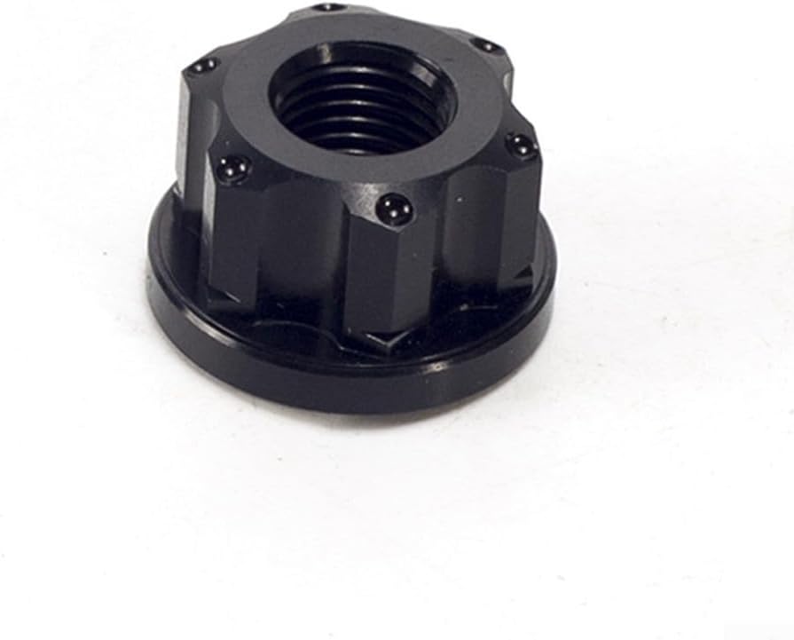 Bebykilemi Écrous M9 en acier pour moyeu de roue de vélo avec motif antidérapant pour engrenage fixie avant et arrière avec rondelle intégrée (noir)