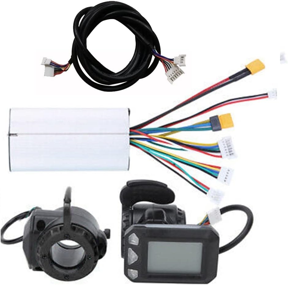 SPORTARC Kit de frein avec contrôleur LCD et moniteur de frein en fibre de carbone pour scooter électrique et vélo 24 V avec écran LCD, contrôleur et frein et rallonge 14 cm