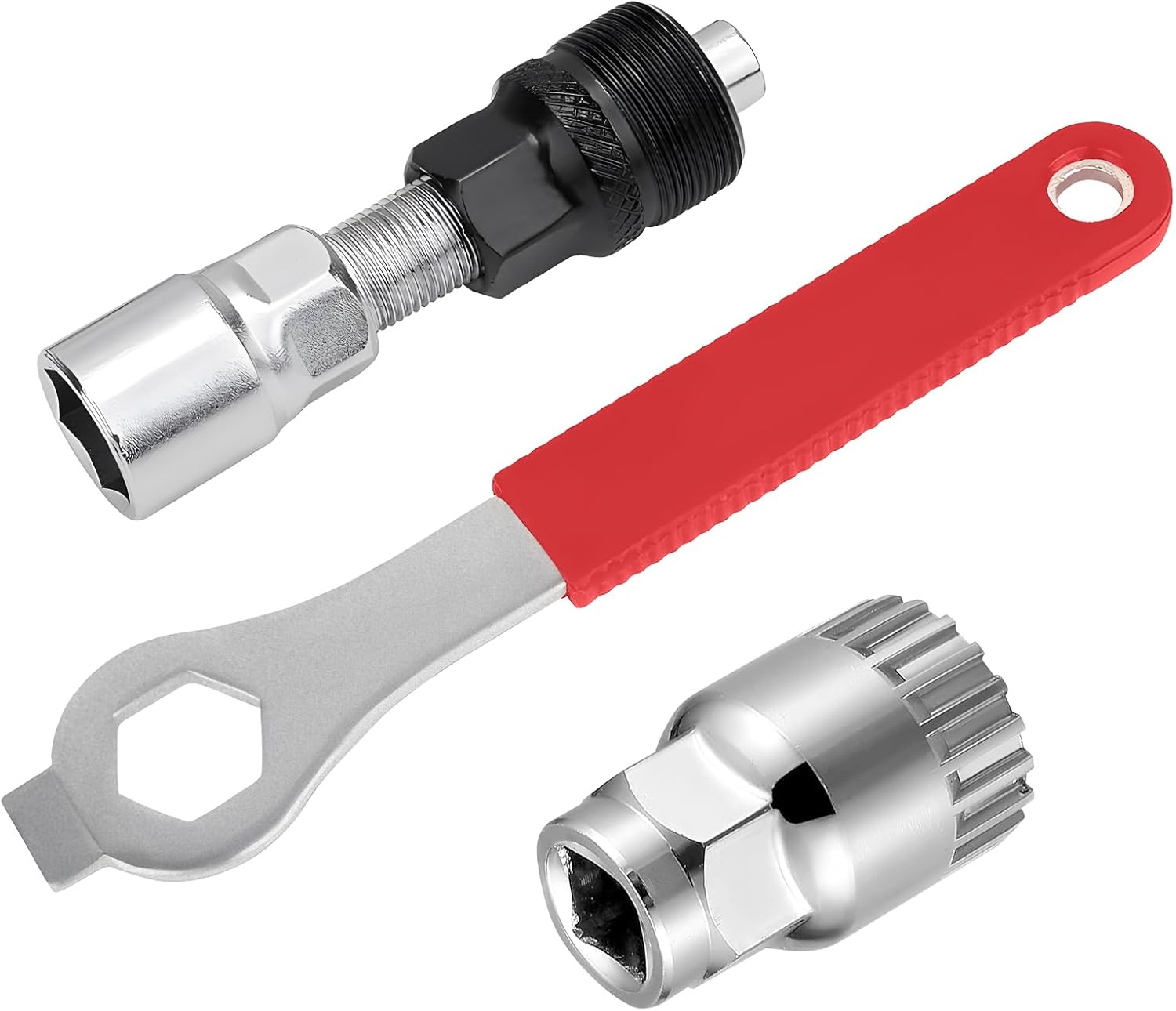 Extracteur de Manivelle de Pédalier de Vélo, Outil Réparation de Vélo Démonte Pédalier VTT, avec Clé de 16 mm, Demonte Pedalier Velo Trousse de Réparation, pour Démontage Manivelles de Vélo