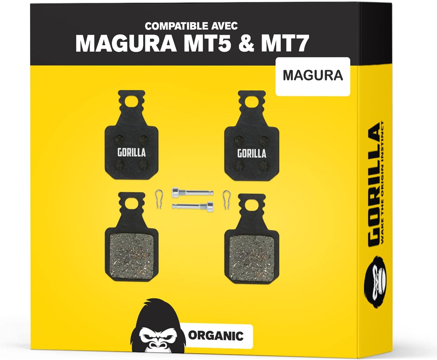 Gorilla Bikes Plaquettes de Frein I pour Magura MT-5 MT-7 Type 8 pour Disque de Frein Vélo I Organique & Fritté I Haute Performance I Durable & Ajustement Parfait I Plaquette de Frein