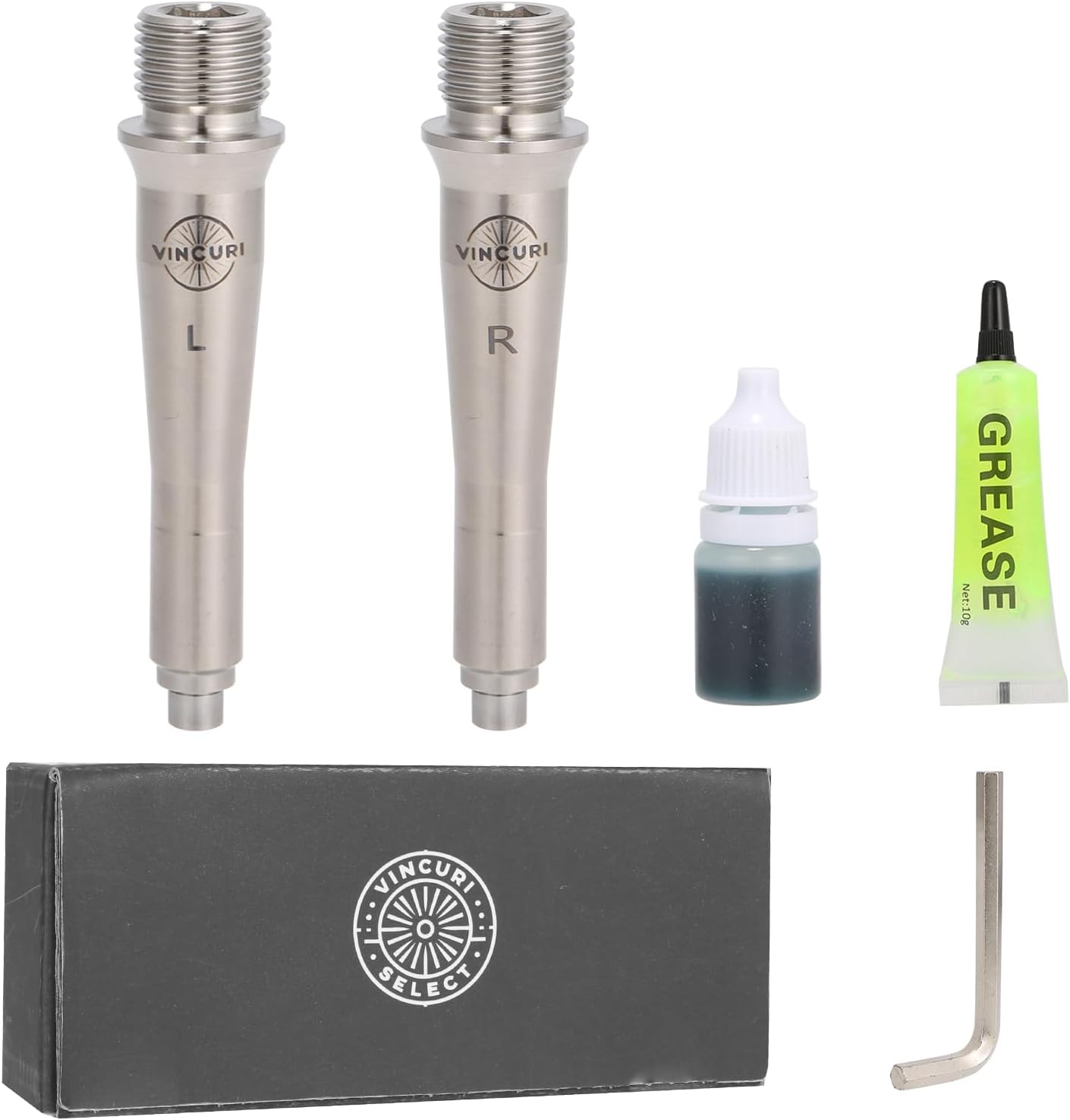 Vincuriselect Pack Axe de pédale en Titane GR5 ultraléger avec kit d'installation pour SpeedPlay Lock Pedal