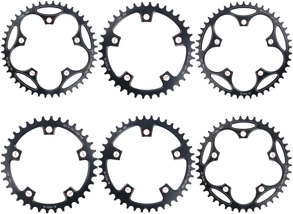 Plateau de vélo en alliage d'aluminium solide avec dents étroites et larges, conçu pour un alignement efficace de la chaîne et une durabilité (42T)