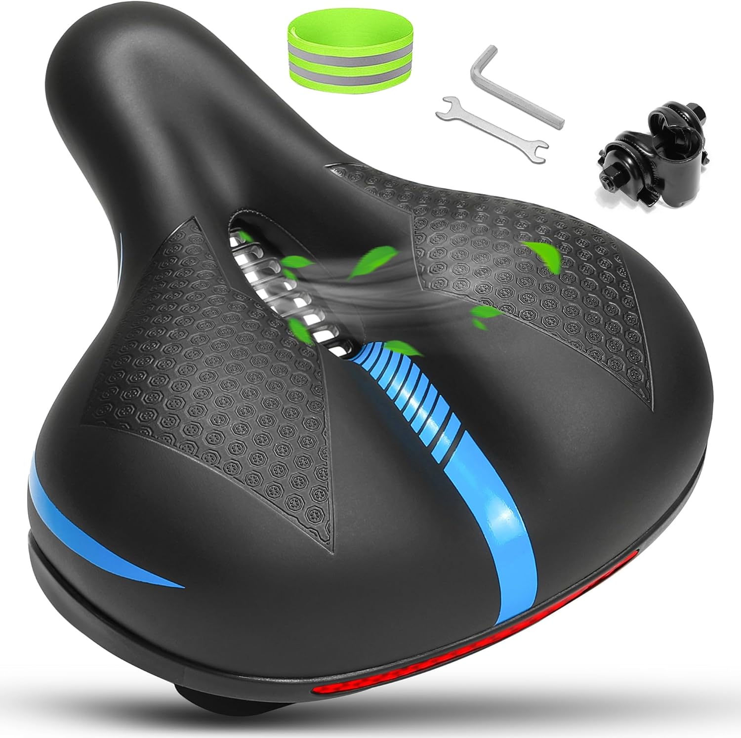 Selle de Velo Ultra Confortable Homme et Femme - Super Doux, Large, Mousse à Mémoire de Forme, Siège de vélo Ergonomique - Selle Confort Velo pour VTT, Vélo de Ville, Ebike, Vélo Stationnaire