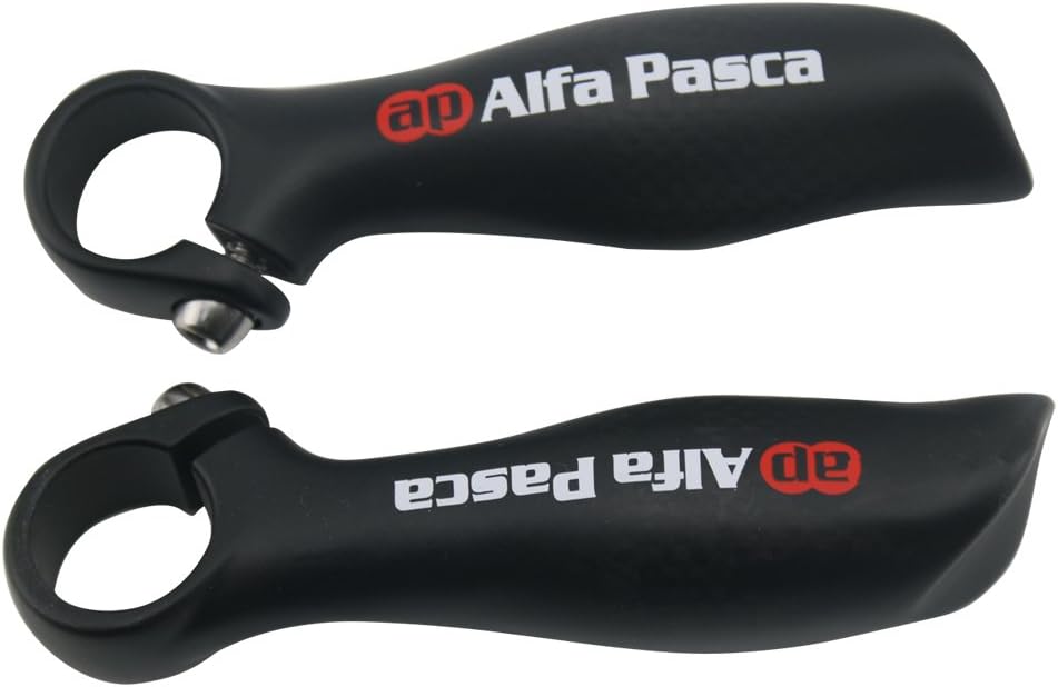 Alfa Pasca Vélo Guidon Poignée Guidon VTT Fibre de Carbone 3K Mat Sécurité Poignées 22.2mm (2Pcs) 3K Mat 22.2*125mm