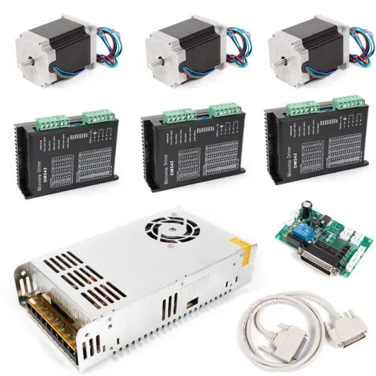 CzyuRachel 3nm Nema 23 Moteur pas-à-pas Pilote de puissance Dm542a 4.2a Cnc Routeur Contrôleur Kit 4 phases Moteur pas à pas numérique Pilote pour fraisage CNC Tour Plasma