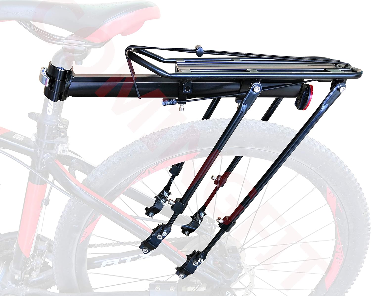 COMINGFIT® 80kg capacité Ajustable vélo Bagages Cargo Rack-Super Forte Mise à Niveau vélo Bagages Carrier 4-Strong-Leg vélo Cargo Carrier