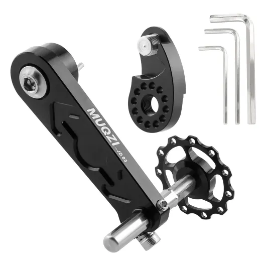 MUQZI Tendeur de chaîne à une vitesse - En alliage d'aluminium - Réglable - Pour VTT, vélo de route, vélo de route - Noir