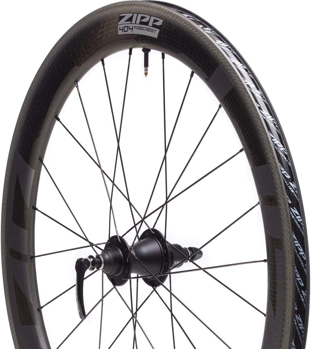 ZIPP Nero ruota 404 Firecrest tubeless Ready posteriore 24 raggi 11 velocità 2021 XDR Men's, Taille Unique