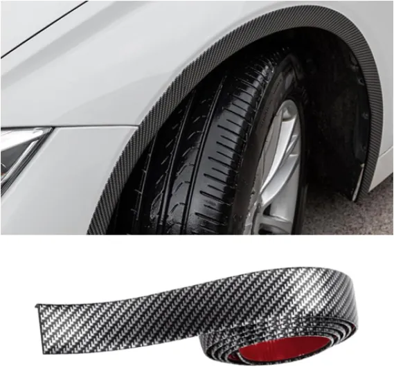 Adunsiaoto Autocollant Passage Roue, Protection Sourcil Roue Voiture, Sourcil Roue Anti-Collision, Garniture Bord Évasée Pour Garde-Boue Voiture, Protection De Passage Forme L Voiture(Fibre Carbone)