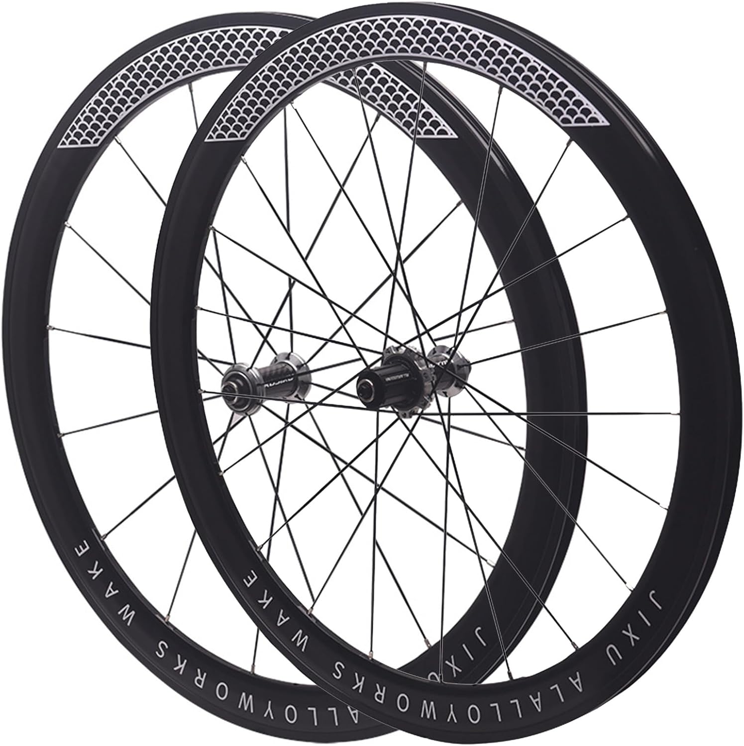 Roues De Vélo Route en Carbone 700C Jantes Double Couche 30/40/50 Mm Alliage D'aluminium Freins À Disque/Freins sur Jante À Dégagement Rapide 7 À 12 Vitesses Silver 40mm