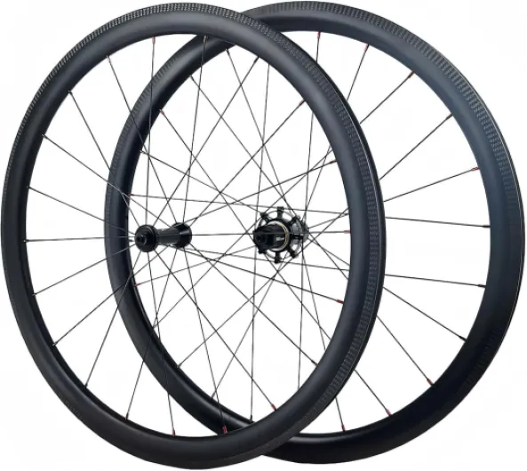 NBTRXWAFR Paire de Roues en Carbone 700C, Hauteur 40/50/55 mm, Compatible avec Les Freins C/V, moyeux à Traction directe, Aluminium 7075, 1600-1735G 50mm Noir
