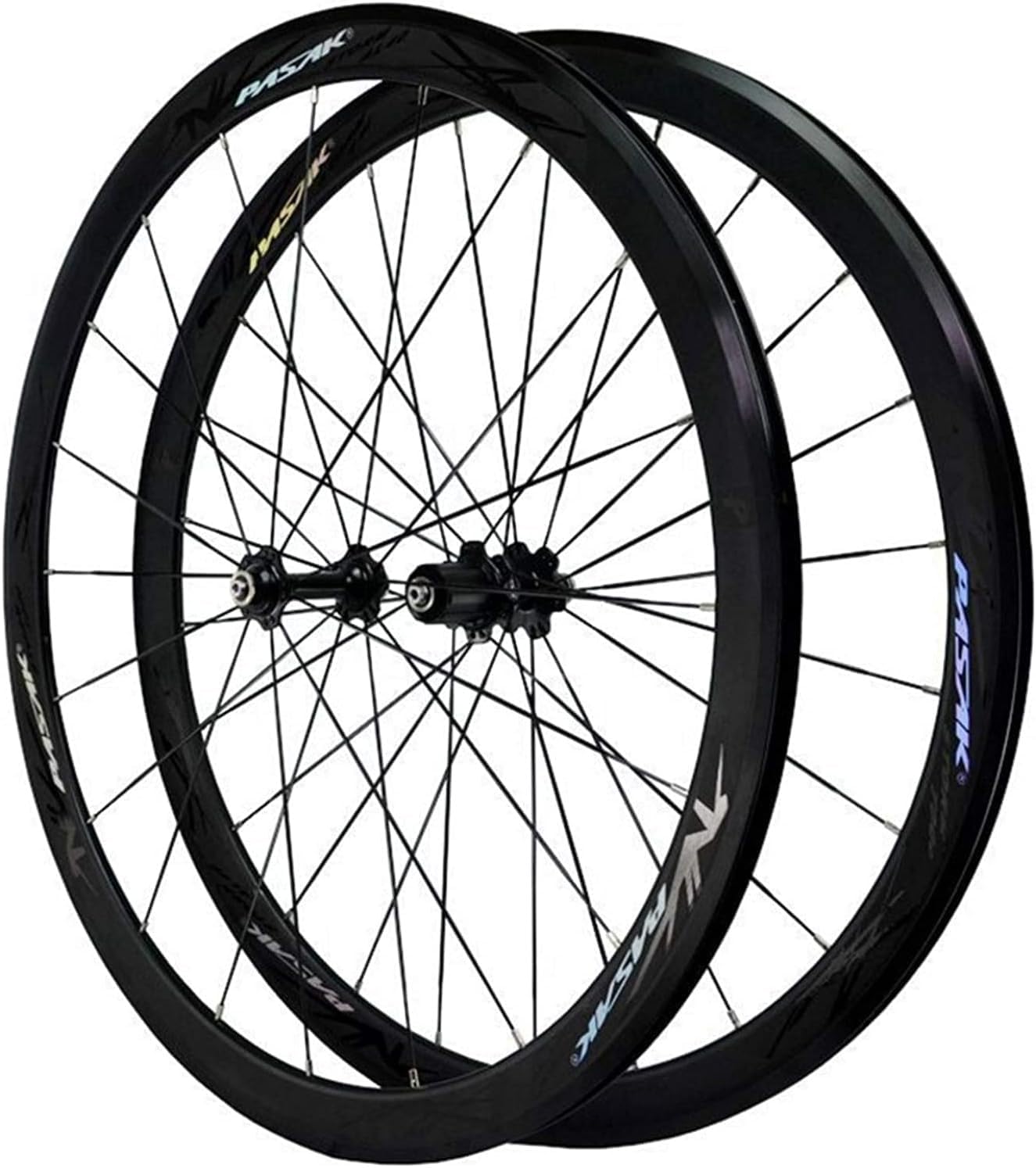 Paire De Roues De Vélo 700C, Roues De Cyclisme en Fiber De Carbone, Arbre Plat De 40MM, 4 Roulements, Paire De Roues De Vélo De Route avec Frein AVC Noir 700C/40MM